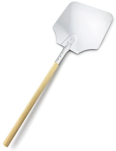 MNSSRN Pelle à Pizza, Longue poignée en Bois 9 / 12 / 14 / 16 Pelle à Pizza, Paddle de Pizza en Aluminium, pour la Cuisson de Pizzas Maison,14in/M