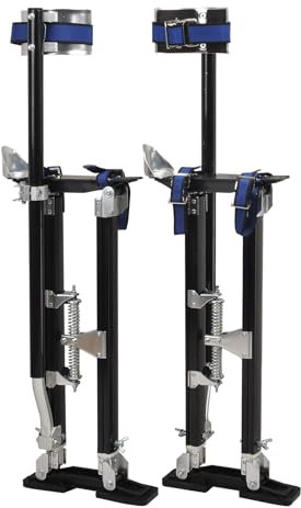 TBAPFS 61-101,6 cm Trockenbau-Stelzen, höhenverstellbar, Aluminium, Werkzeug zum Lackieren, Finishing, Beschneiden, Astreinigung, Schwarz (61 cm bis 101,6 cm)