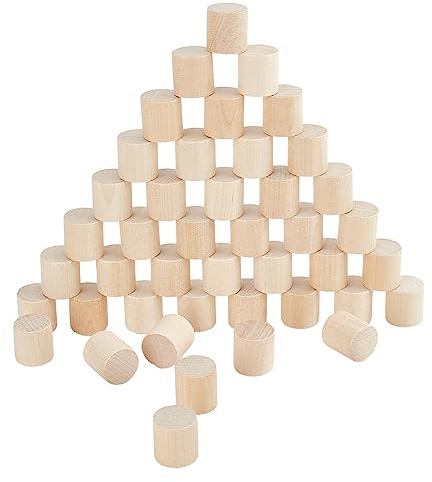 NBEADS 100 Pz Blocchi Di Legno Cilindri, 2×2cm Non Finiti Bastoni Di Legno Di Faggio Bastoni Artigianali Costruzione Intaglio Per Fai Da Te Artigianato Pittura Casa E Giardino Decorazione