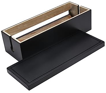 KICHOUSE 1stück Kabelaufbewahrungsbox Aus Holz Praktische Schwarze Kabelmanagement-box Für Heim Und Büro Zur Organisation Von Ladegeräten Und Kabeln Sorgt Für Ordnung Und