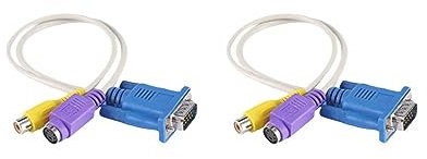 2 set of Portable 15-Pin Laptop VGA SVGA TO S-Video RCA Adapter Video Adapter Cable