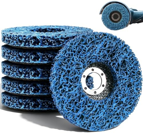 Norhogo 6PCS 115mm 4.5inch Strip Discs for Angle Grinder, Durable Poly Paint Removal Disc, Strip Discs Stripping Wheel, flap disc for Angle Grinder Remove Paint Coating Rust Welds Oxidation, Blue