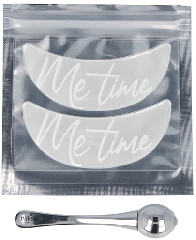 PARSA Beauty Set de soins des yeux – Roll-on pour les yeux & patch yeux réutilisables – Optimise l’effet des produits de soin – Patch yeux anti cernes