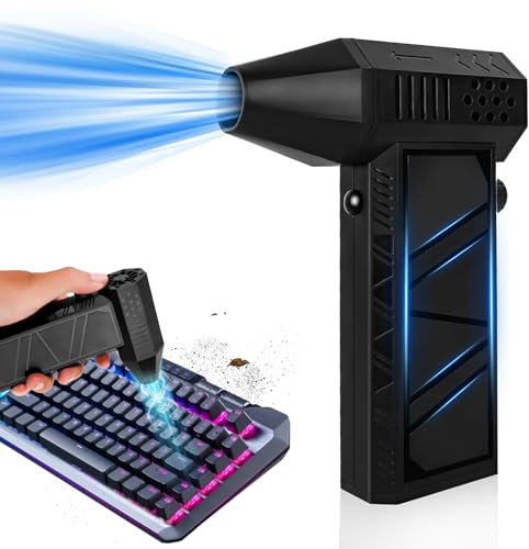 Elektrische Staubgebläse Luftdruckspray, 130000 U/min, Druckluft Compressed Air Duster mit 8000mAh Akku, Reinigungsbürste und USB Schnellladung, für PC Reinigungsset, Sofa, Auto