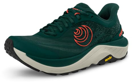 Topo Athletic Men's Ultraventure 4 Comfortable Cushioned Durable 5MM Drop Trail Running Shoes, Athletic Shoes for Trail Running, Dark Teal/Orange, Size 10.5