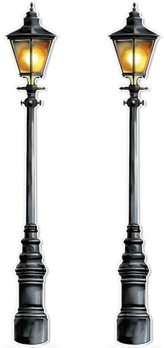 Honoson 2 Pcs 6' Tall Mardi Gras Lamp Post Cardboard Cutouts Winter Vintage Life Size Lamppost Photo Props New Orleans Carnival Street Light Wall Decorations for Masquerade Party Backdrop Home Decor