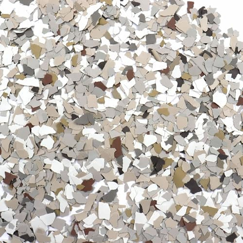 ONTWIE 900G / 2Pfund Mischung Epoxid-Dekor Farbchips, Dekorative Farbflocken für Garagenbodenfarbe, Innen- und Außenwand, Gemischtes Erdgrün, Erdrot, Erdgrau und Blaugrau usw