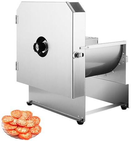 FfiMe Commercial Fruit Slicer Machine, Electric Food Slicer 0-0.35(0-9mm) Thickness Adjustable Stainless Steel Blade, for Onions, Carrots, Cucumbers, Ham, Potatoes