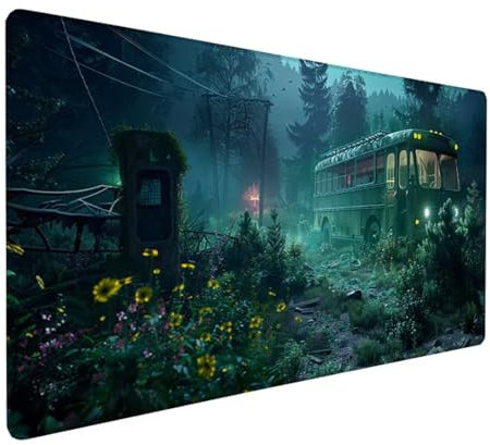 Gaming Mauspad XXL 900x300x3 mm Groß Mousepad Schwarz Schreibtischunterlage Blume Mouse Pad rutschfeste Gummibasis, Vernähte Kanten Design Wasserdicht Mouse Pad für PC Gaming Zubehör, Geschenk Z-698