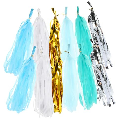 IMIKEYA 12taschen Papierquasten Quastengirlande Party-deko Mit Seil Bunte Quasten Für Geburtstagsdecoration Babyparty-dekorationsartikel