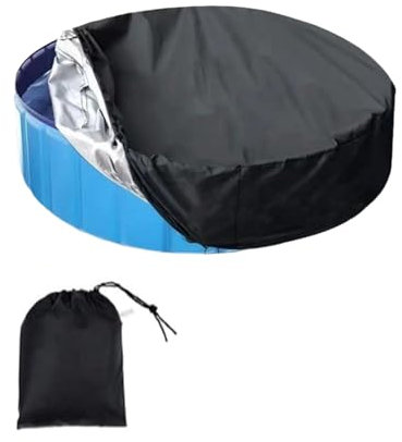 Copertura pieghevole per piscina all'aperto, 190 x 30 cm, rotonda, per soluzioni resistenti ai raggi UV, ideale per piscine per cani/vasche idromassaggio/vasche gonfiabili per bambini, antipolvere e