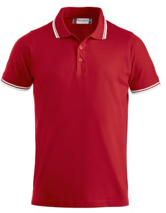 Polo à manches courtes pour homme 100 % coton peigné avec col tipped, fentes latérales, en qualité estivale 190 g/m², 8 couleurs, tailles XS à 4XL, rouge, 3XL