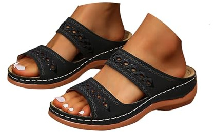 riou Ofertas Flash Chanclas Mujer Verano Playa Sandalias de piscina Barato Sandalias Deportivas Ortopedicas para Mujer Cómodos Casual Antideslizantes Zapatos Bohemias Roma Ocio Calzado Informal