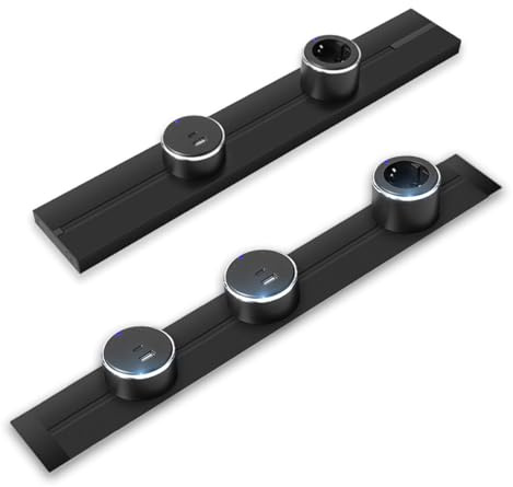 Luxus-Time Flexibles Steckdosen & USB Schienensystem Stromschiene modular Aufputz Unterputz Power Track Aufbauschiene (Steckdosen Modul)