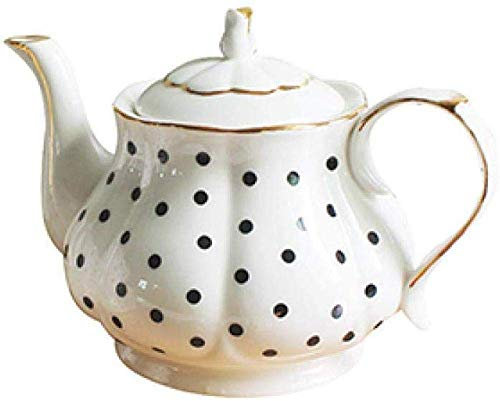 Teiera in Ceramica, 860 ml, Set per Il tè pomeridiano, teiere in Porcellana ossea, Motivo a Onda, caffettiera Dipinta a Mano, bollitore Semplice.,