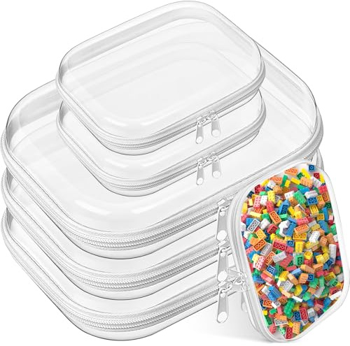 6er Set Kulturtasche transparent PVC 25 x 20 und 20 x 12 cm
