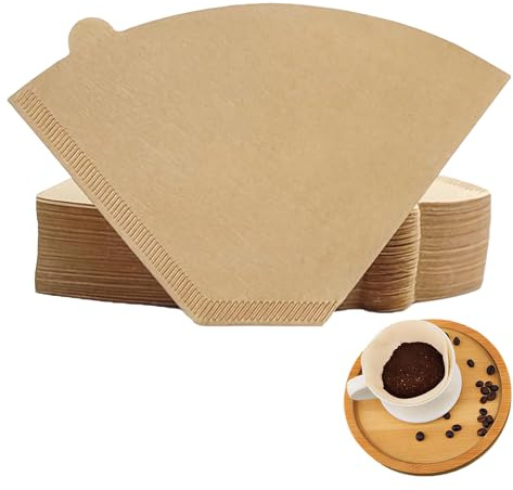 Lot de 200 filtres à café coniques #4 de 8 à 12 tasses, filtres à café jetables naturels non blanchis, compatibles avec les cafetières à bec verseur et goutte à goutte.