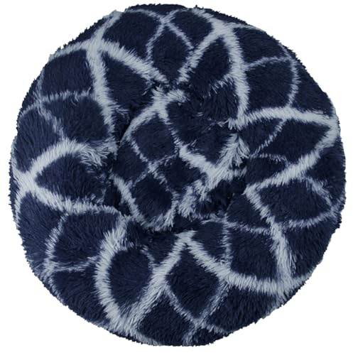 HotYou Hundebett Fluffy Wolke - Katzenbett mit waschbarem Bezug Hundekissen, Hundekorb, Flauschiges Hundebett für große, mittelgroße & kleine Hunde 2.5-45KG,Marine,110 cm（<35KG）