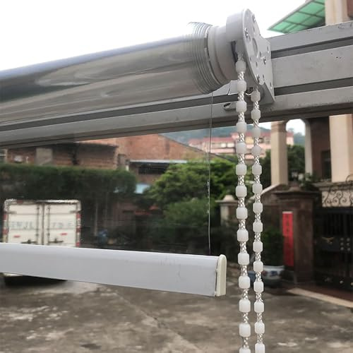 Clear PVC Outdoor Roller Shades, Waterproof Roll Up Blinds, Heavy Duty Thermal Insulated Shutter for Porch, Gazebo, Patio, Dust-Proof
