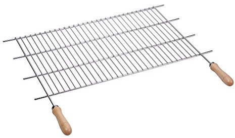 Sauvic 02465 - Parrilla Barbacoa zincada Recortable, con Mangos de Madera, 60 x 40 cm
