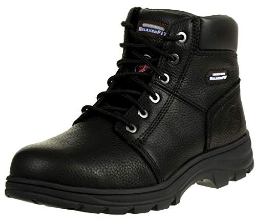 Skechers Workshire, Stivali per lavori industriali Uomo, Black Embossed Leather, 42 EU