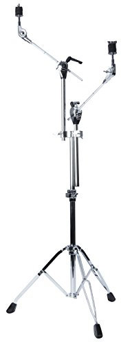 Fame CBS9008 Doppelgalgen-Beckenständer, Einfache Positionierung, Schnellspannsystem, Rutschfeste Gummifüße, Dreibeinige Basis, Ideal für Große Setups