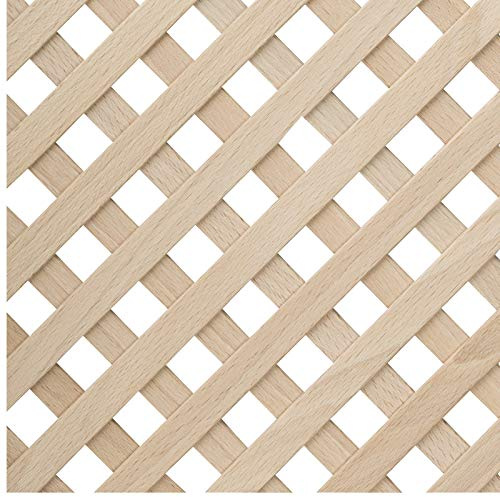 SOTECH Diagonales Ziergitter 1150 x 550 x 4 mm massive Buche | für Möbelfüllungen Trennelemente Heizkörperverkleidungen