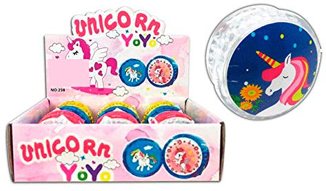 DISOK - 12 Stück Yo Yo Yo Einhorn für Kinder, als Gastgeschenk für Hochzeiten, Taufen, Kommunionen, Veranstaltungen und Partys.