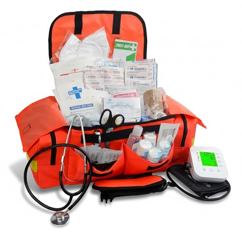 EMT 1st 362 Pcs Emergency Responder First Aid Kit with 40 Unique Items & First Aid Guide Book, Large First aid kit for car, Travel & Home - Emergency Bag for Hiking, Camping, Backpacking and Outdoor