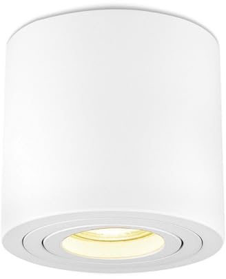 lambado® LED Aufbaustrahler IP44/Deckenstrahler Set inkl. 230V GU10 Spots dimmbar - Wasserschutz für Bad & Außen - Aufbauleuchte für Feuchtraum in weiss
