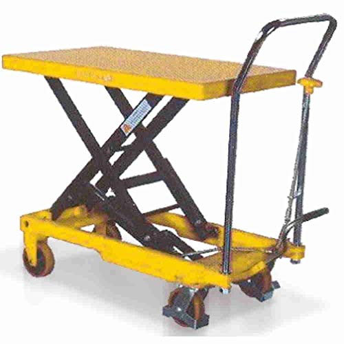 Piattaforma elevatrice a pantografo semplice manuale carrello con piano di sollevamento fisso elevatore a forbice mm.1016x500 h.max.990 tavolo sollevatore grande portata Kg.1000 NP100F