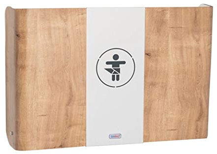 Wandwickeltisch aus Holz in der Farbe Eiche mit Mittelteil aus Metall KAWAQ von Timkid, Ausführung:Eiche/Weiß