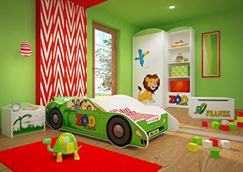 HappyBabies - CARBETT 160x80cm Doppelseitiges Kinderbett Modernes Design mit sicheren Kanten und Absturzsicherung Schaumstoffmatratze 7 cm