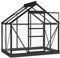 vidaXL Glas Gewächshaus Tomaten Treibhaus Glashaus Tomatenhaus Gartenhaus Pflanzenhaus Frühbeet Garten Anthrazit 155x103x191cm Aluminium