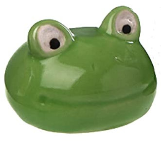 itsisa Frosch 6 cm aus Porzellan schwimmend als Teich Deko - Deko für Vogeltränke, Fische, Gartenteich, Schwimmtiere, Gartendeko