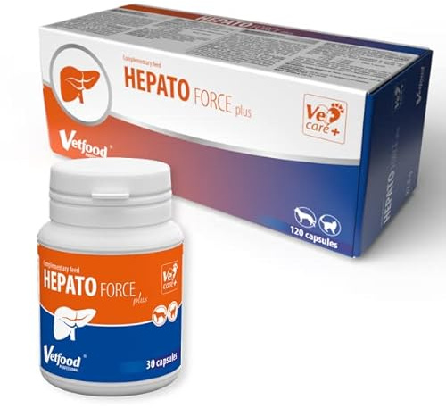 Vetfood HepatoForce Plus | 120 Kapseln | Ergänzungsfuttermittel für Hund & Katzen | Mit Artischockenextrakt