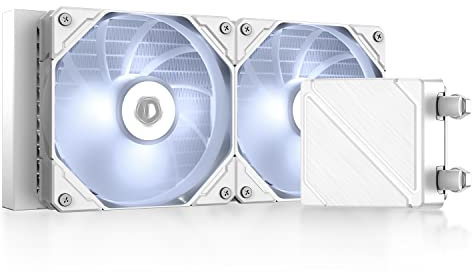 ID-COOLING DASHFLOW 240 Basic White CPU Water Cooler LGA1700 Compatible AIO 240mm AM5 Liquid Cooler White LED 2x120mm PWM Fans, Intel 1700/1200/115X, AMD AM5/AM4