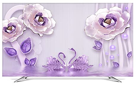 Uvency 85In Hanging Desktop Curved Screen Universal Tv Cover Dust Cover Cloth Indoor Cover Type Tv Screen Protector Bedroom Living Room Decoration Television/Dsj1034/85In