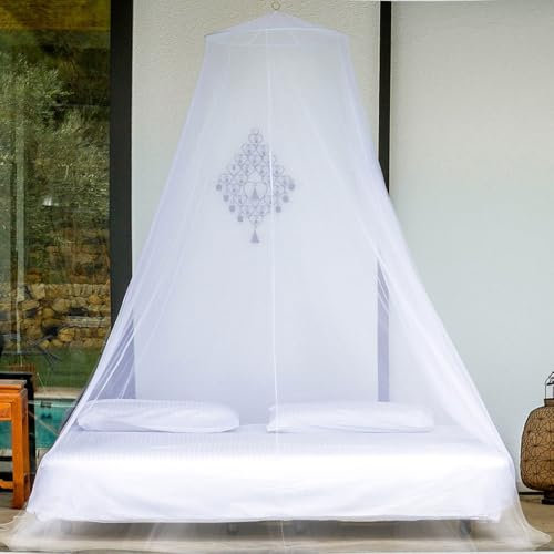 ZZRSYJ Moskitonetz Bett für Doppelbett Einzelbett 60×250×1100cm Moskitoschutz Hochwertiges Feinmaschiges Betthimmel Moskitonetz Reise ideal für Zuhause Reisen und Camping - Schützt vor Mücken