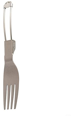 Titanium Folding Spoon Spork Fork Outdoor Tableware Cookware Folded Flatware(Fork)