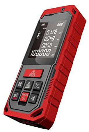 Samnuerly Medidor de Distancia Telémetro 50M 70M 100M 120M Telémetro láser Recargable Medidor de Distancia láser Medidor láser Herramientas de ángulo Diastímetro Rojo Alta precisión y precisión