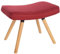 CLP Reposapiés Garding Tapizado En Tela & Estilo Nórdico I Taburete Bajo Acolchado con 4 Patas De Madera De Haya, Color:Rojo