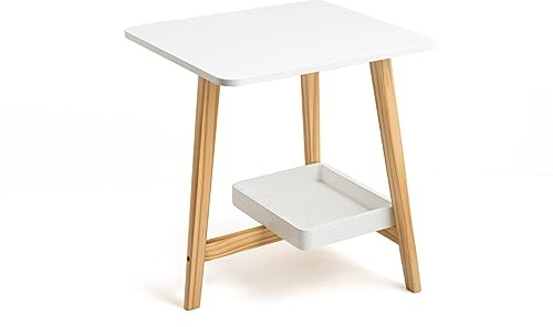 VINTHERA Mesilla Melamina y Patas De Pino Moa de MDF 43x38x48cm | Madera, Mdf, 43x38x48cm