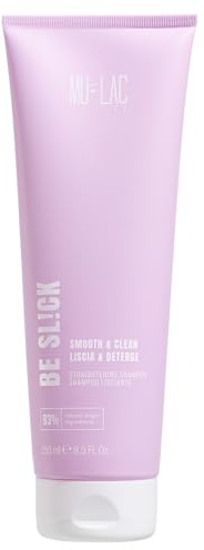 MULAC | BE SL!CK - Shampoo Lisciante e Ammorbidente con Effetto Anticrespo, con Semi di Lino, 250ml