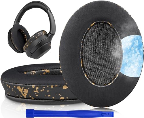 SOULWIT Cooling-Gel Replacement Earpads for Sony WH-1000XM3 (WH1000XM3) Over-Ear Headphones, Ear Pads Cushions with High-Density Noise Isolation Foam, Added Thickness - Black Gold