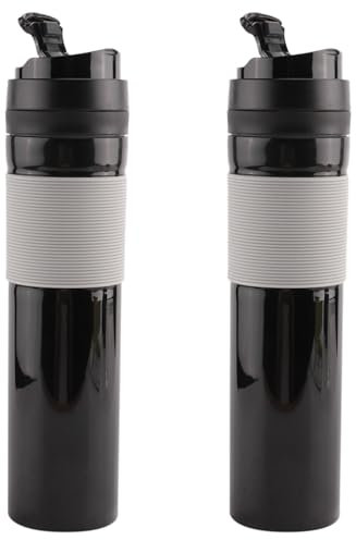 TsoLay Lot de 2 cafetières à piston française, tasse à café portable pour thé et café, cafetière chaude et froide