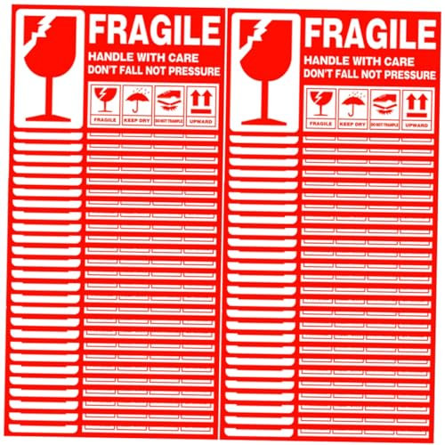 VILLFUL 500stücke Fragile Aufkleber Warnaufkleber Für Versand Verpackung Zerbrechliche Güter Selbstklebende Versandetiketten