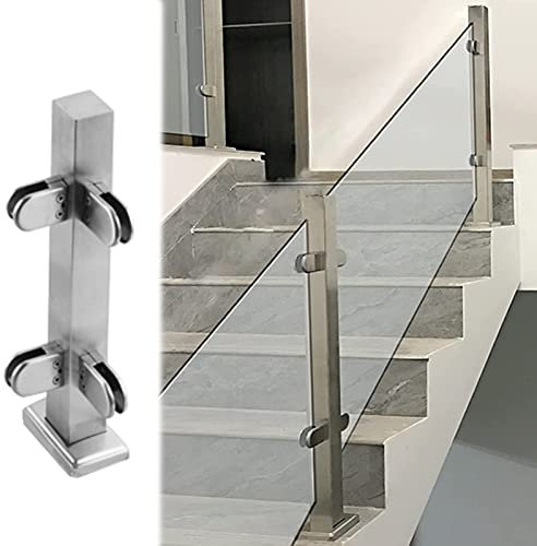 MPFYRCOJ Balustradenpfosten, Glasgeländerpfosten für Glas-/Kunststoff-/Holz-/Acrylplatten, Glasgeländerpfosten für Treppen/Balkone/Gärten/Terrassen/Decks, Handlauf-Set