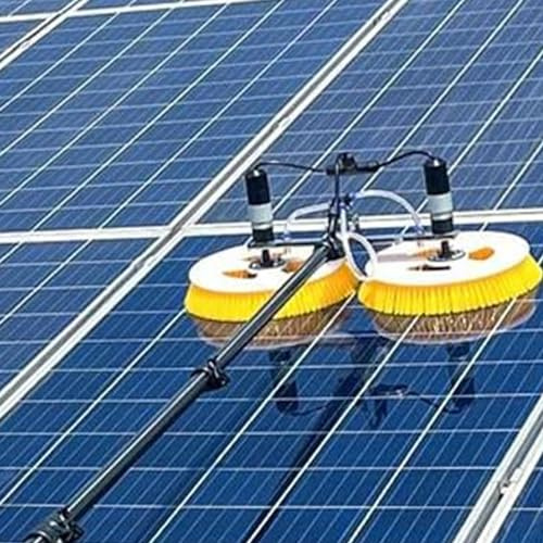 Lakenbroade Telescopic Rod PV Panel Wash Cleaning Machine, Double Head Solar Panel Cleaning Equipment Solar Cleaner Robot,solar panel cleaner,Electric Water Fed Pole Kit,GPAA7.5M