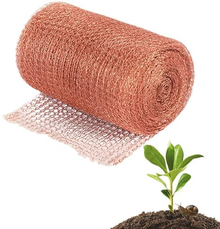Eoixuqba Kupfergeflechtrolle, 12.7cm Kupferdraht Schneckennetzrolle, Anti Schneckenzaun Kupfernetz, Scr Stoffblocker Zur Schneckenbekämpfung, Pflanzenschutz, Rostfreier Blocker Zur Schneckenbekämpfung